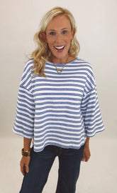 Harbor Breeze Striped Top (blue)